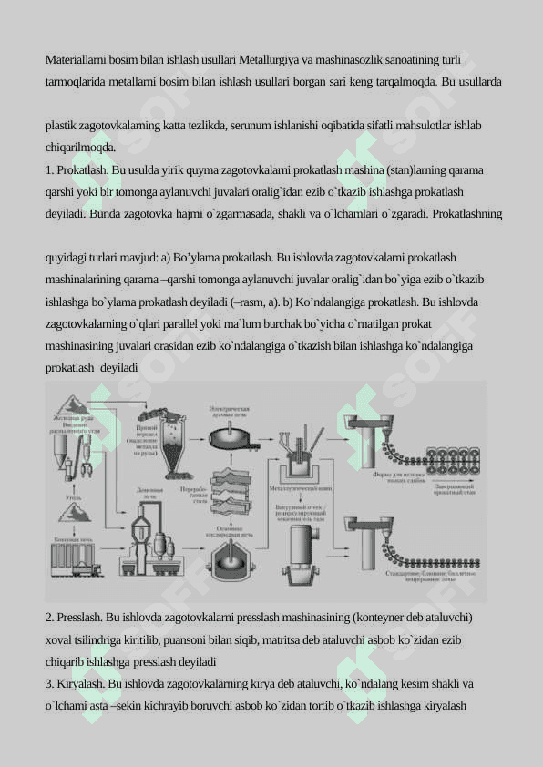 Metall ishlab chiqarish texnologiyasining asoslari 2