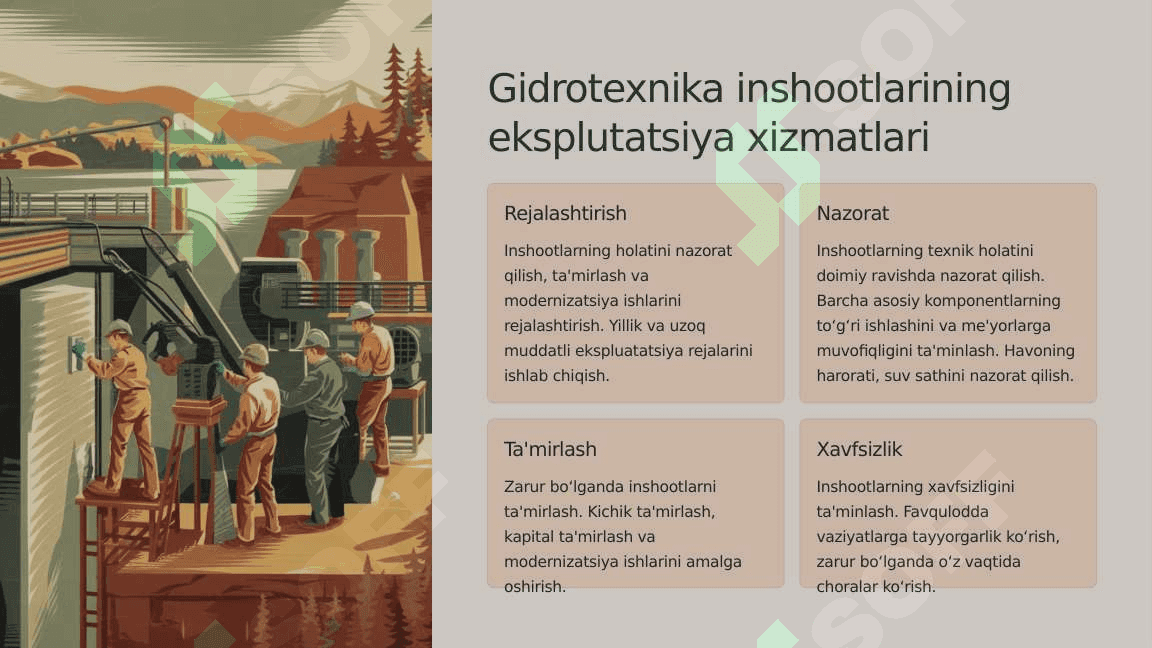 Gidrotexnika inshootlari va ob'ektlarini eksplutatsiya qiluvchi tashkilotlari strukturalari 3