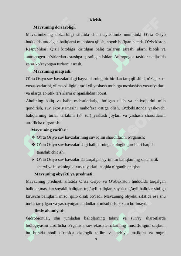 O’rta Osiyo suv havzalarida uchraydigan baliq turlari va ularni ekologik xususiyatlari 3
