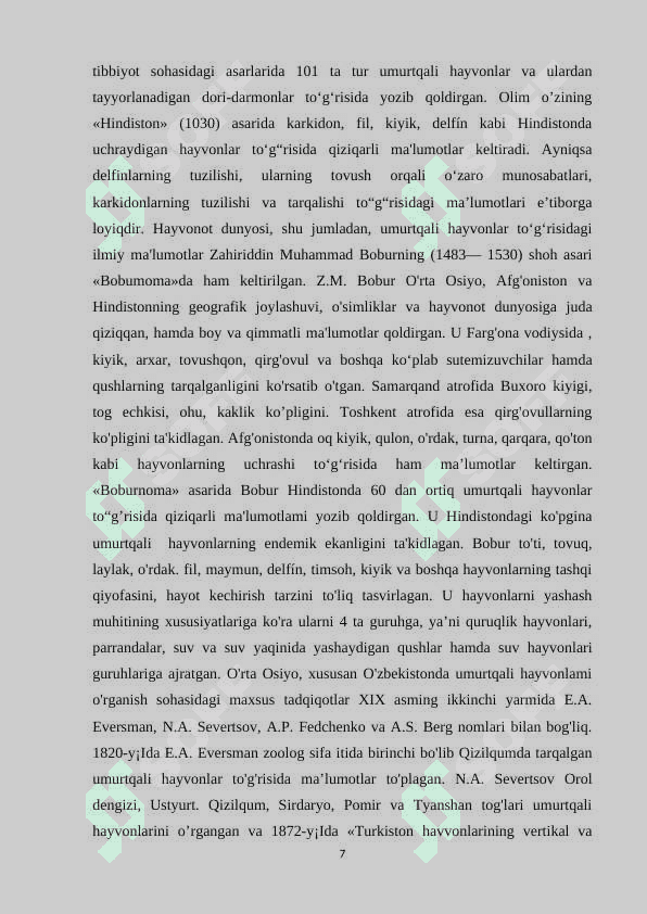 O’rta Osiyo suv havzalarida uchraydigan baliq turlari va ularni ekologik xususiyatlari 7