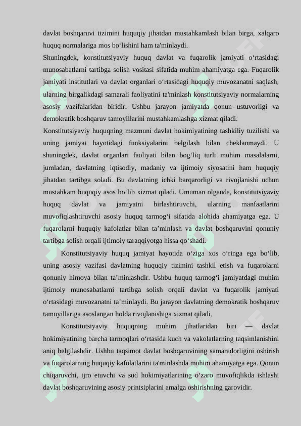Konstitutsiyaviy huquq huquq tarmog‘i sifatida 8
