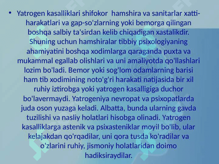 Hozirgi zamon tibbiyotida yatrogeniya muommolari 4