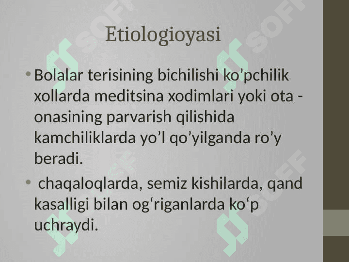 Terini bichilishi va pufakcha xosil bo’lishi Ekzema 5