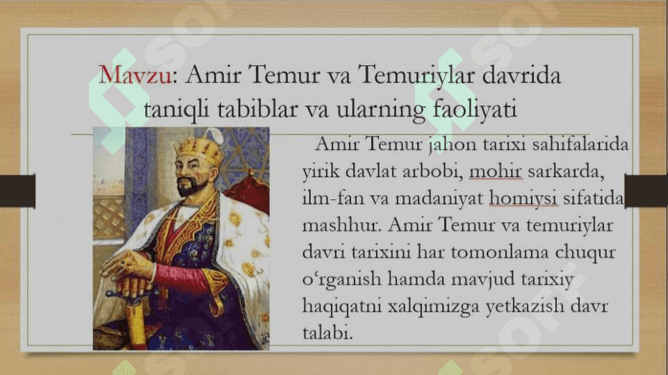 Amir Temur va Temuriylar davrida taniqli tabiblar faoliyati 2