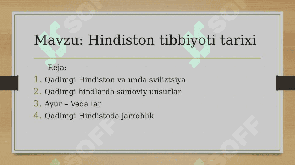 Hindiston tibbiyoti tarixi 2