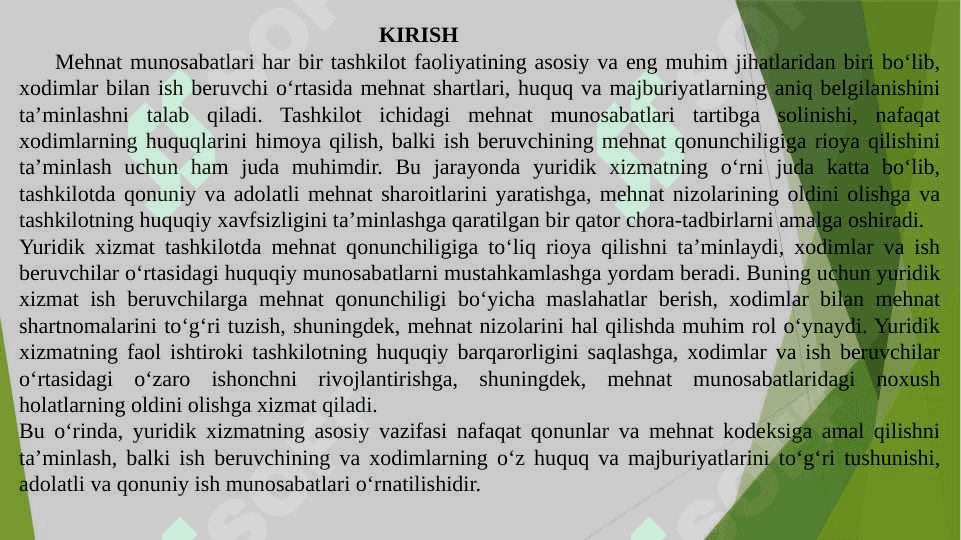 Tashkilotdagi mehnat munosabatlarini tartibga solishda yuridik ximatning ishtiroki 2