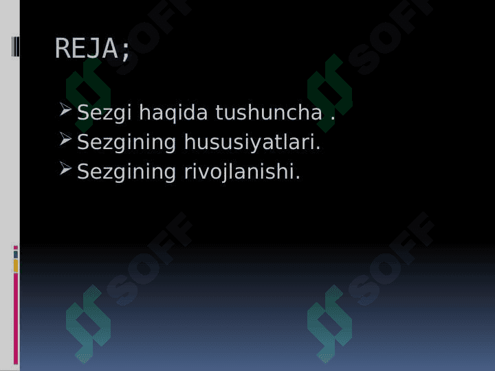 SEZGI HAQIDA TUSHUNCHA. 2