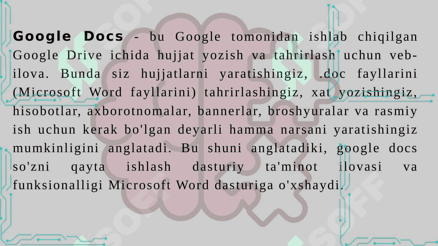 Google docs bilan ishlash 3