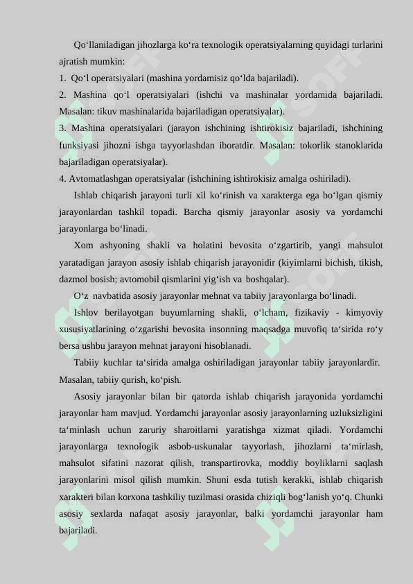 ISHLAB CHIQARISH JARAYONI VA UNI TASHKIL ETISH ASOSLARI 2