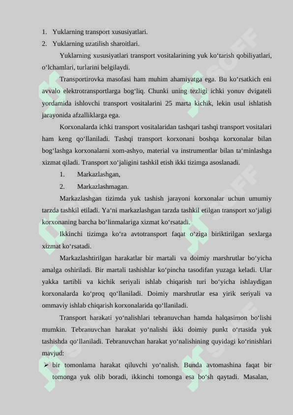 KORXONALARDA TRANSPORT-OMBOR XO’JALIGINI TASHKIL ETISH 4