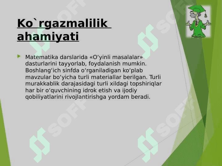 Darsni tashkil qilish, ko'rgazmalilik hamda didaktik materiallardan foydalanish 4