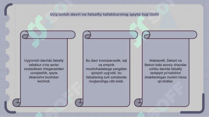 Falsafa fani taraqqiyoti bosqichlari 5