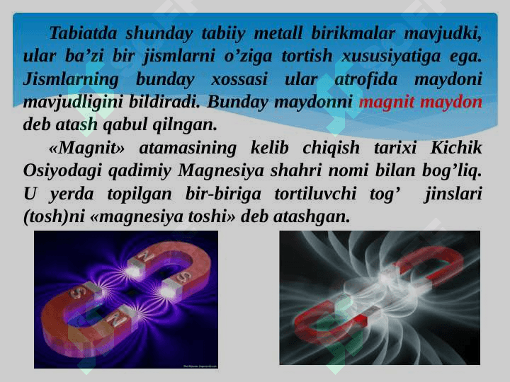 MAGNIT MAYDON.  DOIMIY MAGNIT VA UNING QUTBLARI 4