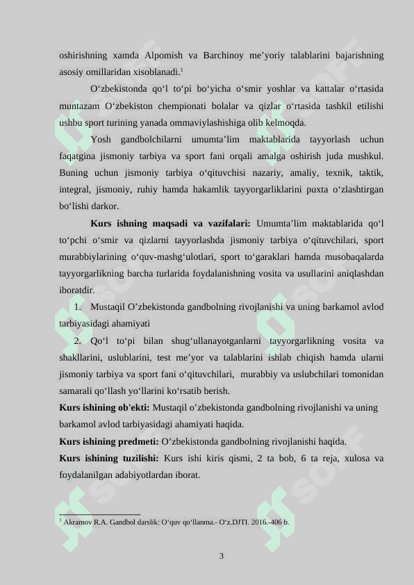 Mustaqil O’zbekistonda gandbolning rivojlanishi va uning barkamol avlod tarbiyasidagi ahamiyati 3