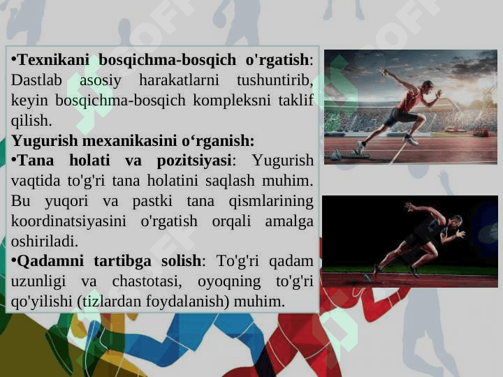 Yugurish turlari texnikasini oʻrgatishni takomillashtirish 3