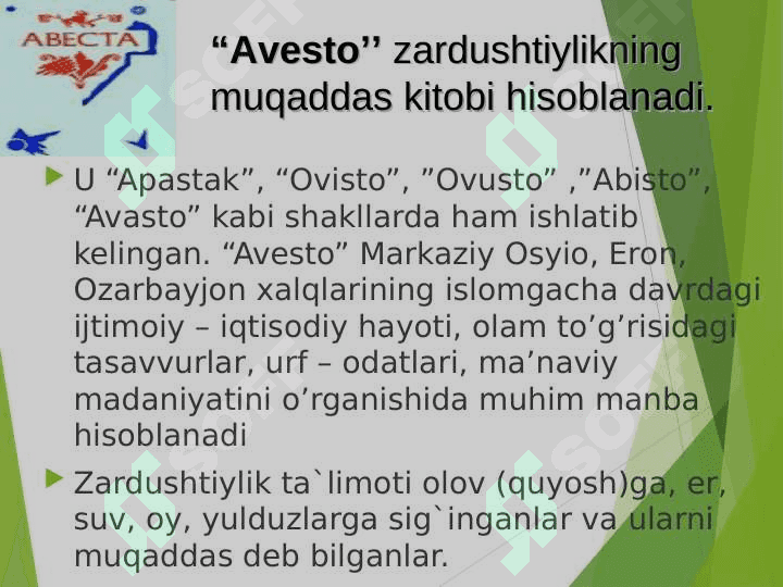 Zardushtiylikda tabiatning ulug‘lanishi 6