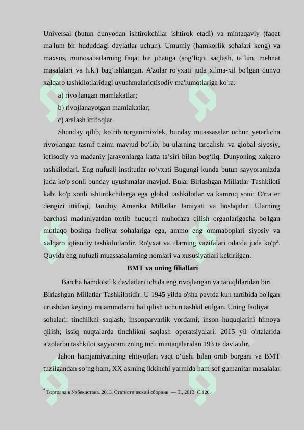 Xalqaro iqtisodiy tashkilotlar va global iqtisodiy barqarorlik. 6