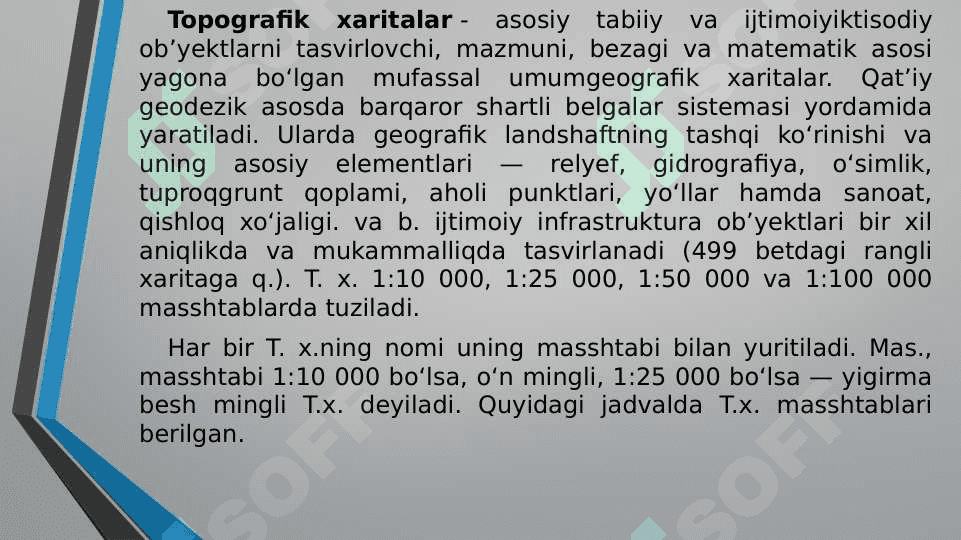 Topografik xaritalar va ularning shartli belgilari 2