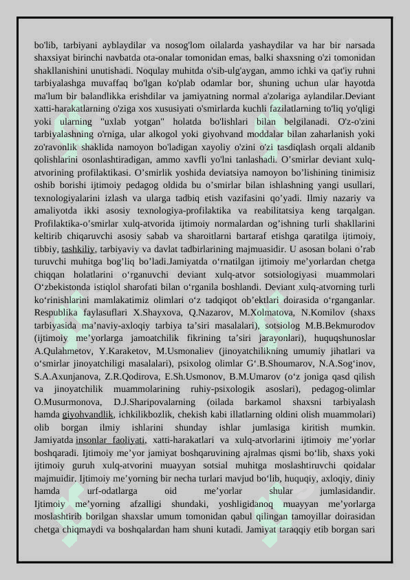 Yoshlar oʻrtasidagi deviant xulq-atvor profilaktikasi 8