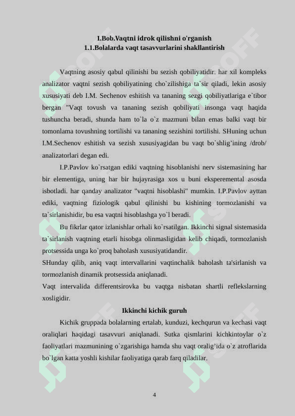 VAQTNI IDROK QILISHNI O'RGANISH 4