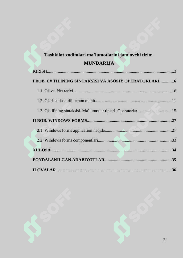 Tashkilot xodimlari ma’lumotlarini jamlovchi tizim 2