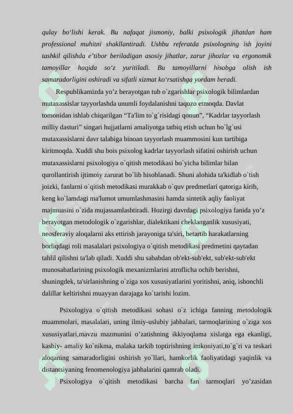 Psixolog ish joyini tashkil etish 2