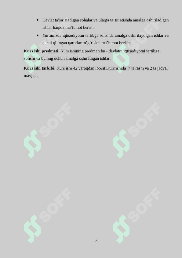 O’zbekiston iqtisodiyotini taribga solish 6