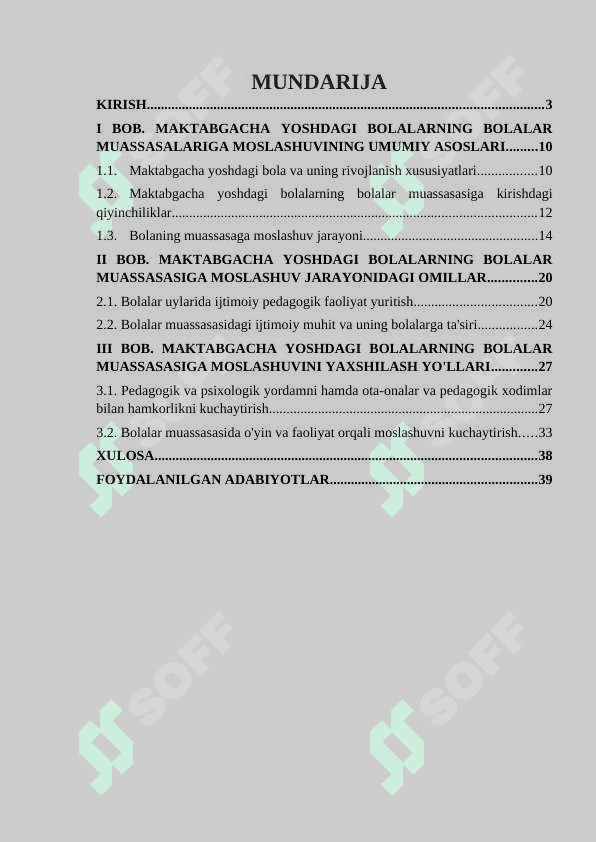Maktabgacha yoshdagi bolalarning bolalar muassasalari sharoitlariga moslashuvi xususiyatlari 2