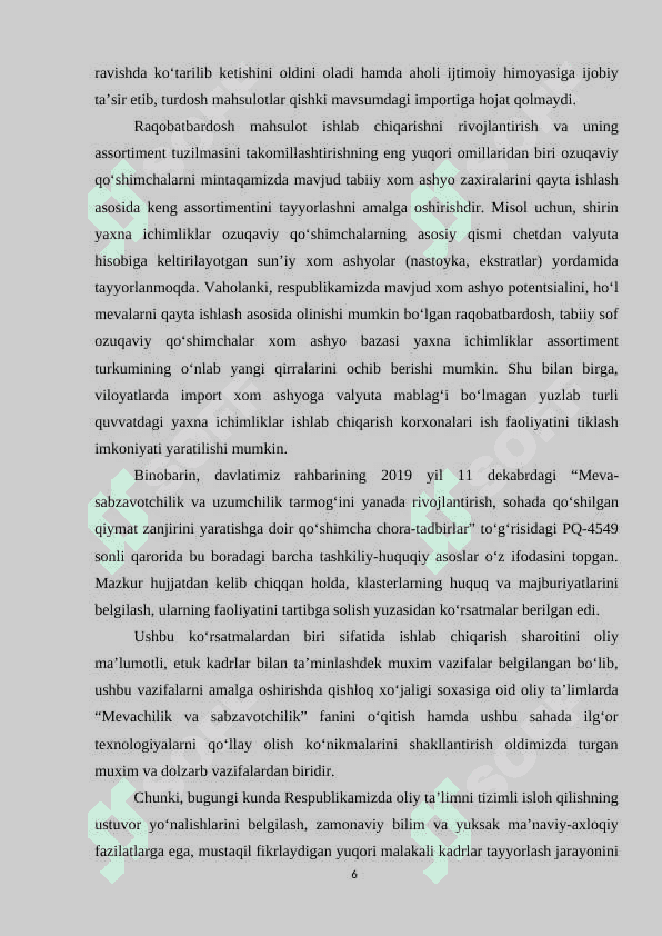 Kam tarqalgan, tarkibining qimmatliligi hamda dorivorligi bilan ajralib turuvchi sabzavot ekini monardo (lot. Monarda) ni O‘zbekiston sharoitiga introduksiya qilish 6