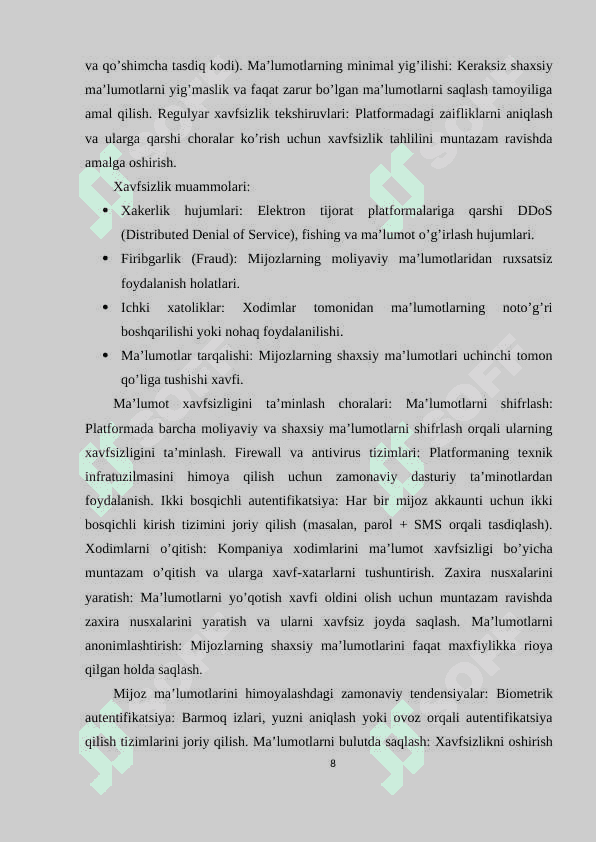 ELEKTRON TIJORATDAGI MUVAFFAQIYAT OMILLARI 8