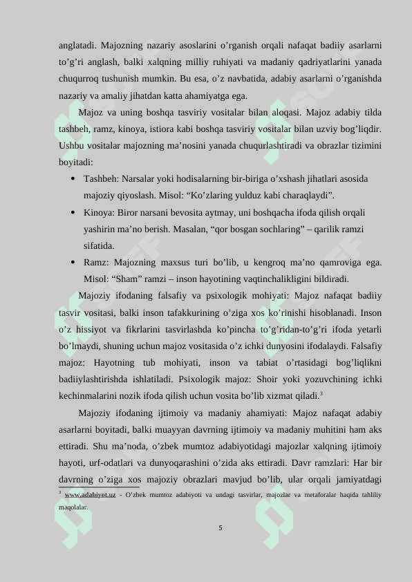 O’ZBEK MUMTOZ ADABIYOTIDA MAJOZ TARIXI 5