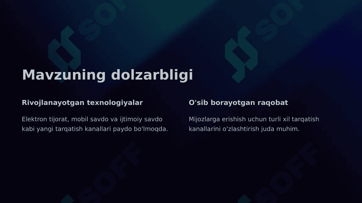 Mahsulot va xizmatlarni tarqarish kanallari sonini aniqlash 3