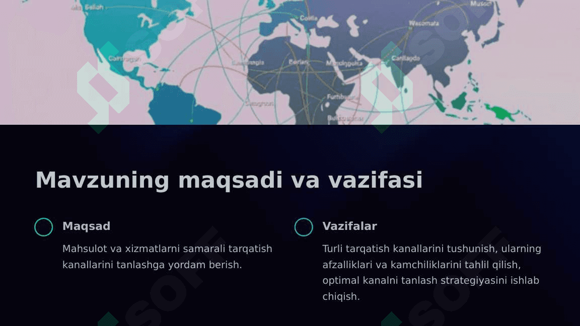 Mahsulot va xizmatlarni tarqarish kanallari sonini aniqlash 4