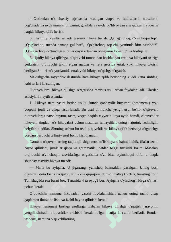 O’qishn darslarida hikoya o’qish  uslubiyati 2-sinf 7
