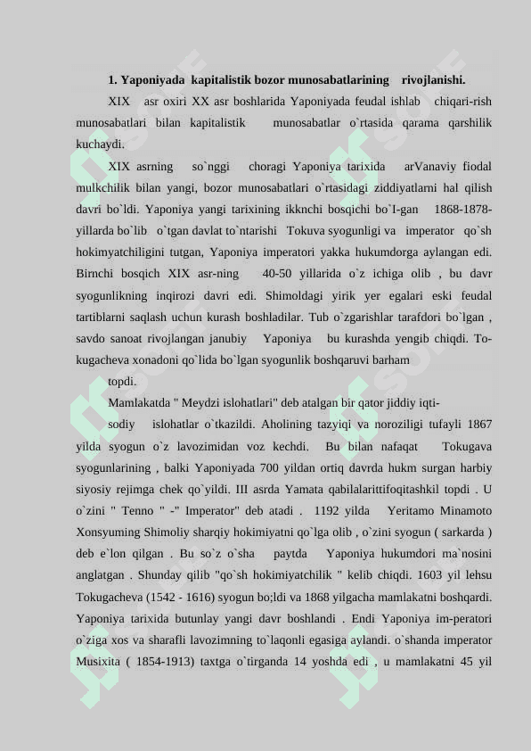 1854 - 1918 YILLARIDA YAPONIYA TASHQI SIYOSATI 2