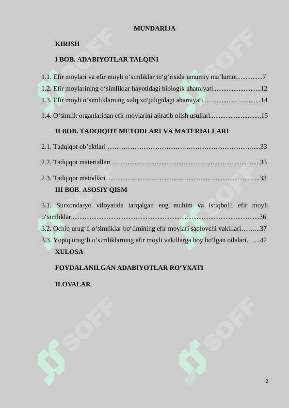 Surxondaryoning istiqbolli efir moyli o‘simliklari va ularning xalq xo‘jaligidagi ahamiyati 2