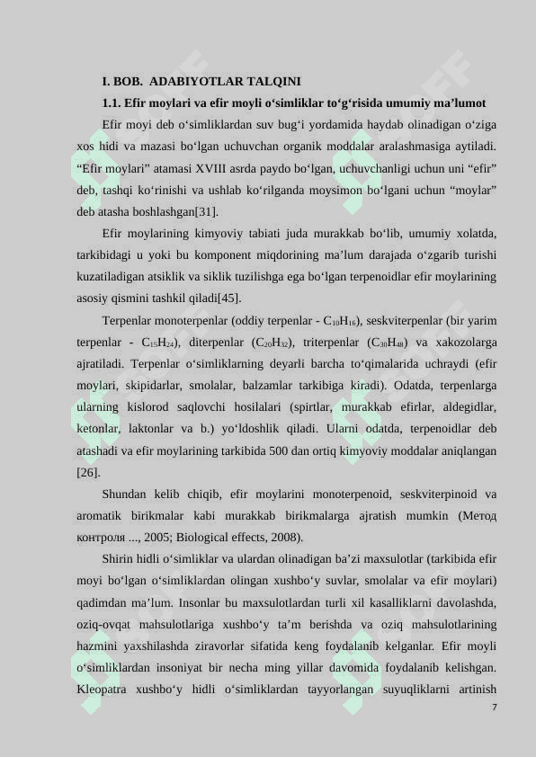 Surxondaryoning istiqbolli efir moyli o‘simliklari va ularning xalq xo‘jaligidagi ahamiyati 7