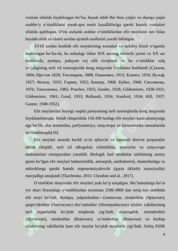 Surxondaryoning istiqbolli efir moyli o‘simliklari va ularning xalq xo‘jaligidagi ahamiyati 8