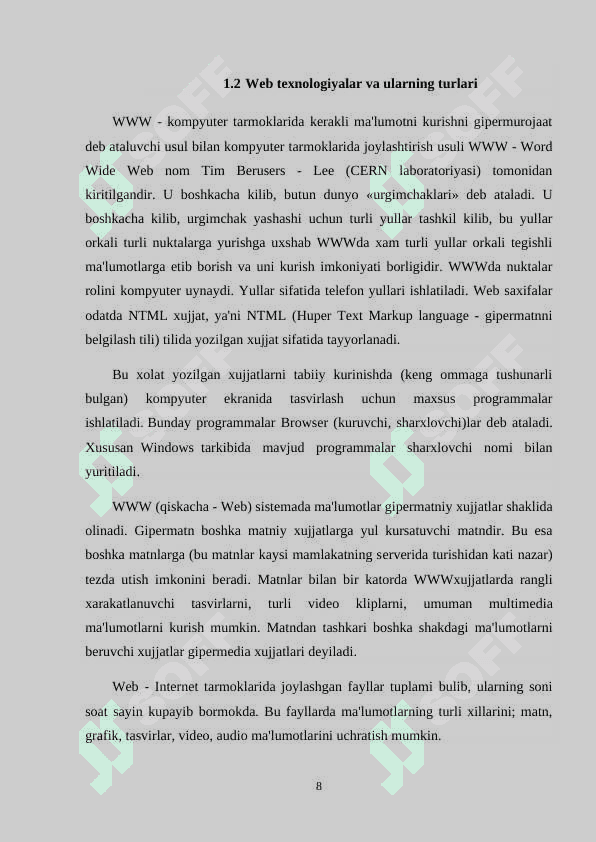 WEB 2.0/3.0  XIZMATLARIGA ASOSLANGAN DIDAKTIK MATERIALLAR 8