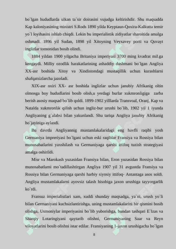 Birinchi jahon urushi, uning yakuni 8