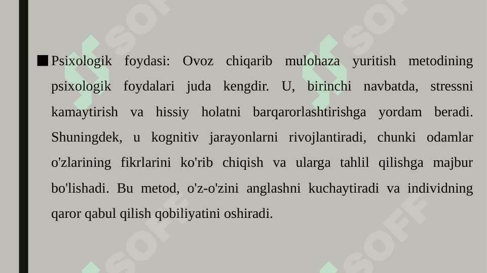 Ovoz chiqarib mulohaza yuritish metodi 6