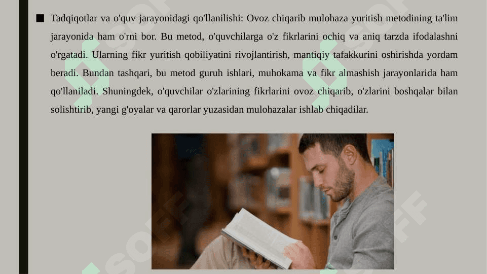 Ovoz chiqarib mulohaza yuritish metodi 8