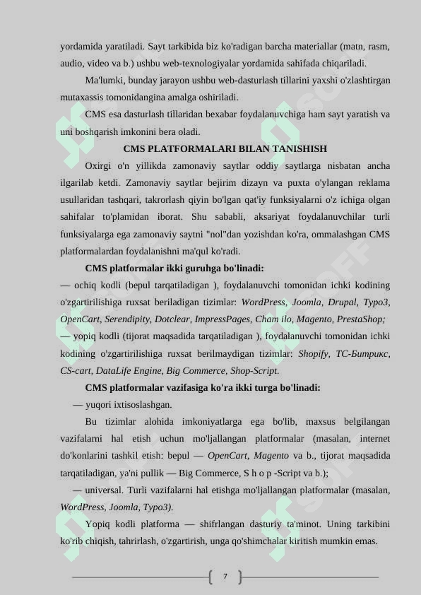 Kontentni boshqarish tizimlariga oid mavzularni o'qitishda interaktiv metodlardan foydalanish (wordpress misolida) 7