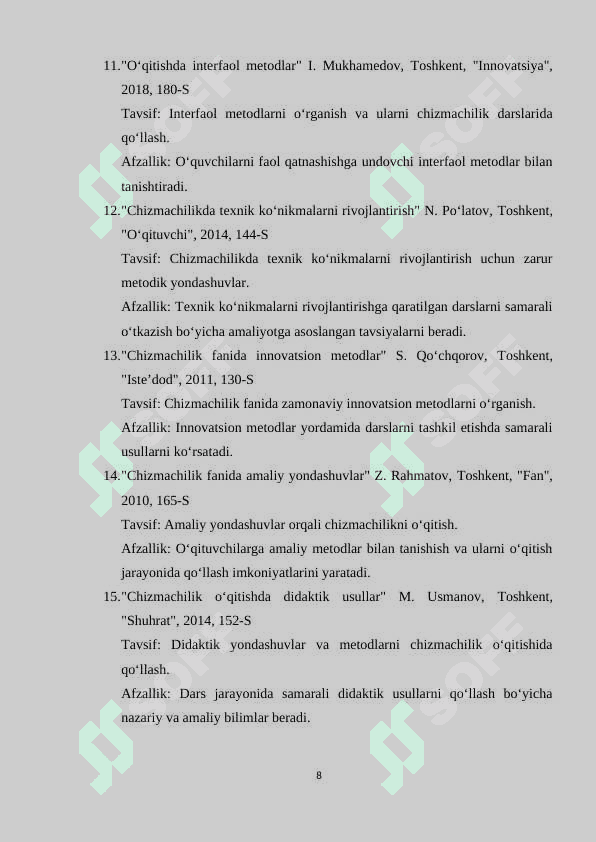 Chizmachilik fanining muhandislik sohasidagi o‘rni 8