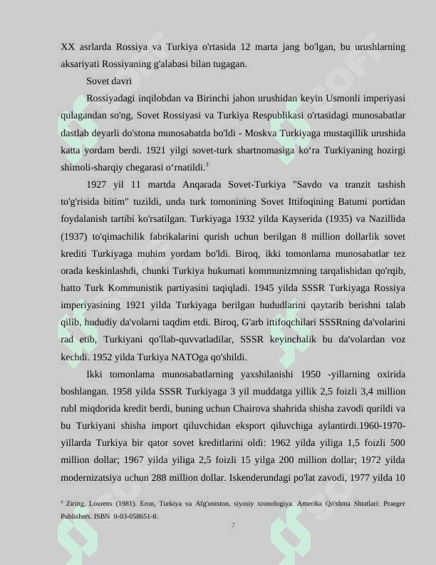 XVII-XIX asrlarda Rossiya-Turkiya munosabatlari 7
