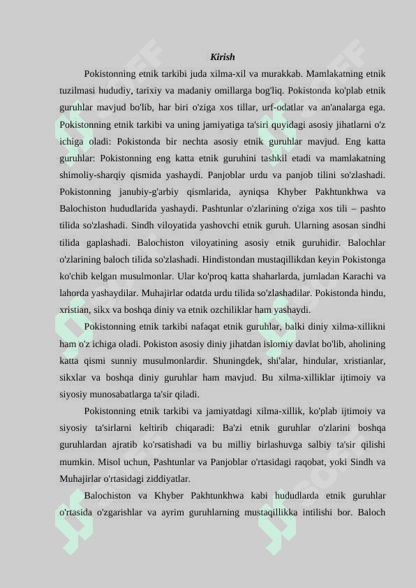 Pokistonning asosiy etnik guruhlari panjobliklar,sindhilar baluchlar va pushtunlarning tarixi va madaniyati 2