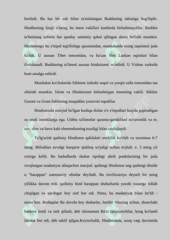 Qadimgi Hindiston dinlari dars ishlanma 4