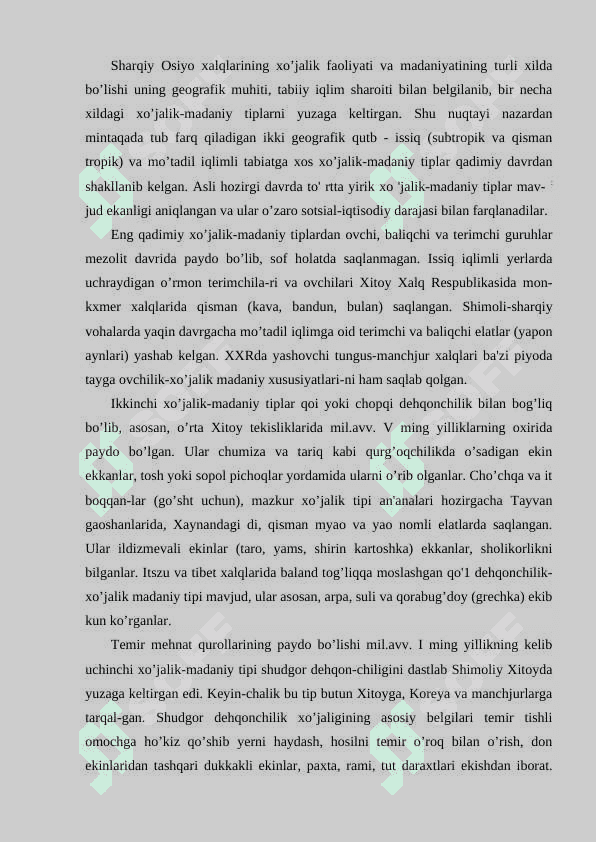 Sharqiy Osiyo xalqlarining tarixiy kelib chiqishi va rivojlanishi 5