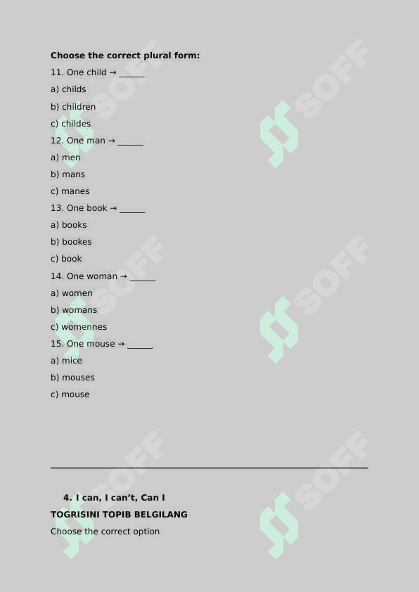 English test for beginners with answers 3