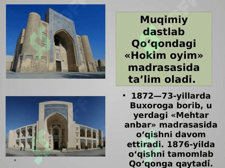 MUHAMMAD AMINXO`JA  MUQIMIY (1850-1903) 3